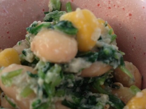 大豆とコーンの白和え